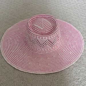 NTW - J. Crew Pink and White Striped Sun Hat